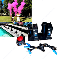 Canon à poudre électrique rose et bleu magique pour fêtes d'anniversaire, mariages, baby showers, révélations de sexe et événements extérieurs – Machine à éclats de couleur