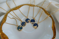 Collier personnalisé en acier inoxydable plaqué or 18 carats à la mode, collier astrologique avec signe du zodiaque céleste pour femmes