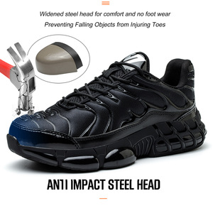 <span class=keywords><strong>Scarpe</strong></span> <span class=keywords><strong>Antinfortunistiche</strong></span> Nere da <span class=keywords><strong>Uomo</strong></span> Professionali con Punta in Acciaio, Antiscivolo, in EVA e Mesh per Lavoro Primavera-Autunno - Servizio A-Z - Product Image 4
