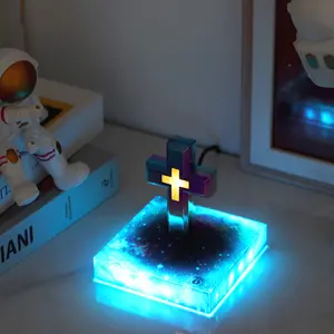 Magnetic Levitating Lamp Floating Cross Floating LED Lights Home Decoration Gifts