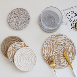 Runde Baumwolle Tisch Tisch matte Handmade Pad Stoff Häkeln Hochzeit Tischset Tasse Tasse Tee Kaffee Geschirr Untersetzer Absorbent Untersetzer Set - Product Image 4