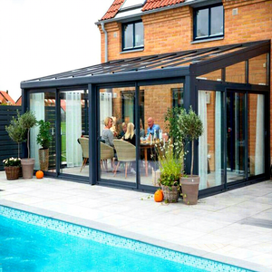 Verrière triangulaire à toit incliné en aluminium 6063 T6 et verre trempé, design moderne, avec panneaux solaires, écologique, pour jardin extérieur - Product Image 5