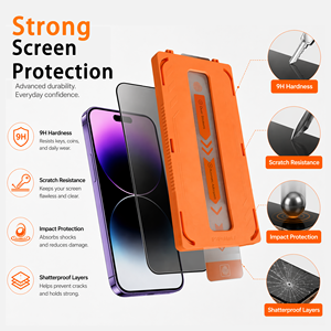 Protection d'écran en verre trempé de confidentialité Grade AAA 9H, verre <span class=keywords><strong>Asahi</strong></span> du Japon, anti-poussière, application facile, oléophobe, anti-espion pour iPhone 11-18 - Product Image 6