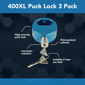 Ambitie Gelijk Heavy Duty Puck Locks Versterkte Verborgen Beugel Hangsloten Met 4 Sleutels Massief Stalen Slot - Product Image 4