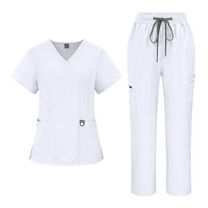 Women High Stretch Jogger <b>Scrub</b> Set Women Slim Fit V-Neck Medical Uniforms Multiple Pockets <b>Nurse</b> <b>Scrubs</b> With Pockets Light - Product Image 6