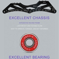 Patins à roulettes de vitesse RUSH ONE professionnels pour l'extérieur, roues en PU argentées, prix spécial, 3*100mm, roulements en fibre de carbone ABEC-9, métal