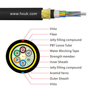 Vente en gros de 100m de tube lâche toronné <span class=keywords><strong>12</strong></span>/24 fibres câble à <span class=keywords><strong>fibre</strong></span> <span class=keywords><strong>optique</strong></span> ADSS étanche multimode extérieur 10 ans de garantie Hanxin - Product Image 2