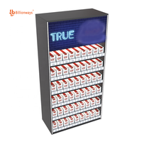 Vente en gros de présentoir à cigarettes en métal à 6 niveaux avec éclairage LED, présentoir à cigarettes verrouillable pour magasin de tabac, présentoir à cigarettes à vendre