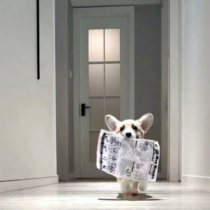 Jouet sonore en plastique pour chien, effet papier froissé, pour petits et moyens chiens - Design Corgi Teddy - Product Image 1