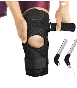 <span class=keywords><strong>Genouillère</strong></span> articulée HKJD à compression réglable avec plaques en acier et sangles, pour soutien de la rotule, des ligaments croisés antérieurs, de l'arthrite, des déchirures méniscales et de la <span class=keywords><strong>tendinite</strong></span> - Product Image 5