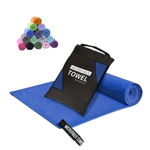 Serviette en microfibre tricotée à séchage rapide avec pochette de transport 76x152cm Légère Compacte Essentielle pour la gym, le yoga, la plage et les voyages Moderne Haute Qualité - Product Image 1