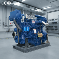 Moteur diesel marin Weifang Ricardo 120 kW à démarrage électrique, 4 temps, multicylindre, refroidi par eau, pour bateau, pompe à eau de mer