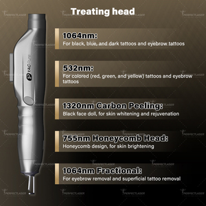 เครื่องเลเซอร์ Perfectlaser แบบพกพา Q-Switched Nd Yag 5 ล้านช็อต หน้าจอสัมผัส HD สำหรับกำจัดขนคิ้ว ใช้ในร้านเสริมสวย กำจัดรอย<span class=keywords><strong>สัก</strong></span> - Product Image 2