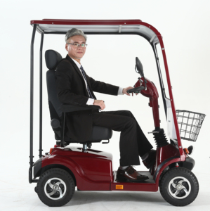 Full Size <strong>Foldable</strong> Electric <strong>Mobility</strong> Cabin <strong>Scooter</strong> with Detachable Canopy Windscreen - Product Image 6