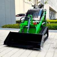 Mini-chargeuse compacte chenillée chinoise Kubota Euro5 EPA avec moteur diesel, godet frontal et accessoires de broyeur forestier