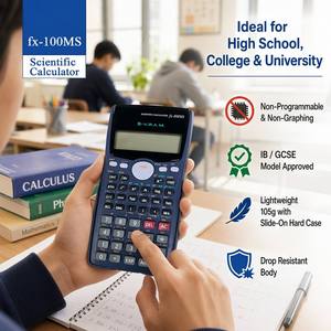 Calculatrice scientifique FX-100MS, alimentée par piles bouton, en plastique, 240 fonctions, 100MS, papeterie, piles AAA pour examen <span class=keywords><strong>BAII</strong></span> Plus - Product Image 3