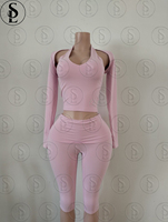 Vêtements pour femmes, sweat-shirts Y2k à fermeture éclair avec pantalon capri, ensemble de yoga 2 pièces pour femmes, ensemble de survêtement pour femmes