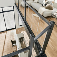 Système de garde-corps vertical en câble métallique moderne en acier inoxydable HIMOWAY pour escaliers, balcons et utilisation extérieure