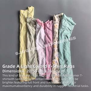 Trapos de Limpieza 100% Algodón para Uso Industrial, Trapos de Camiseta de Color Claro, Trapos de Tela Reciclada para Limpieza - Product Image 2