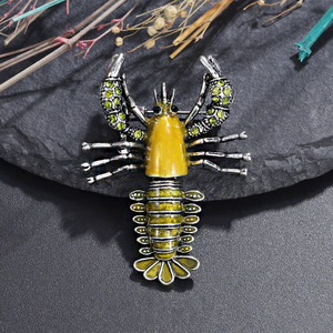Broche de langosta <span class=keywords><strong>Boston</strong></span> con alfiler oscilante flexible, flor de pintura de aleación, simulación realista, accesorio de <span class=keywords><strong>ropa</strong></span> fijo - Product Image 6