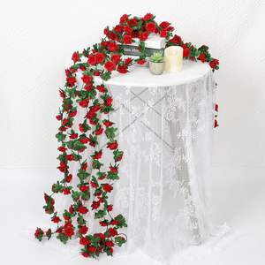Guirlandes de fleurs artificielles, fausses roses oranges, fleurs en soie, fausses fleurs en plastique, guirlande florale suspendue pour l'extérieur, décoration d'automne - Product Image 4