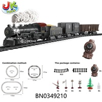Kit de train à vapeur classique télécommandé avec fumée réaliste, lumières LED, effets sonores, jouet ferroviaire électrique fonctionnant sur piles
