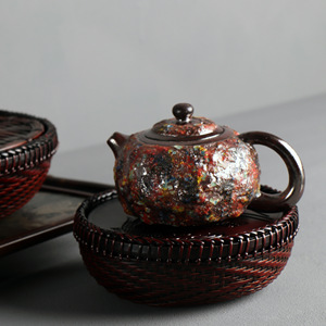 Tea <b>Pot</b> With <b>Lid</b> Retro Design Ceramic Water <b>Pot</b> For Tea Ceremony Handcrafted Decorative Kettle - Product Image 1