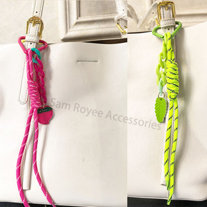 Mới làm bằng tay dây Acrylic chuỗi với trái cây Keychain đầy màu sắc Dâu Tây chanh may mắn Clover Orange Móc Chìa Khóa Túi Mặt dây chuyền quyến rũ - Product Image 5