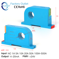 Transmisor de Corriente CA 4-20mA QNDB7 5A 10A 20A 50A 100A 200A, Transductor de Corriente 4-20mA, Sensor de Corriente 420mA, Precio de Fábrica