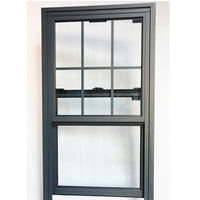 Fenêtre à guillotine verticale en aluminium avec cadre en verre trempé, design minimaliste, réduction du bruit, anti-corrosion