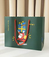 Ensemble de cadeaux de Noël de luxe avec sac fourre-tout à motif Père Noël, boîte cadeau rouge, papier froissé, carte de remerciement, lapin porte-bonheur