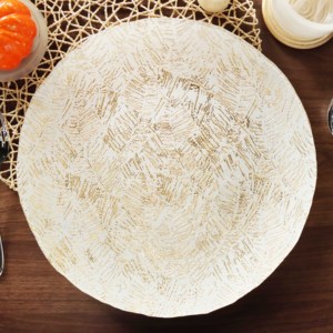 طقم أواني طعام زجاجية ذهبية على الطراز الاسكندنافي وعاء حلويات زجاجي دائري طبق غربي صينية سلطة بحافة ذهبية زجاج عتيق - Product Image 6