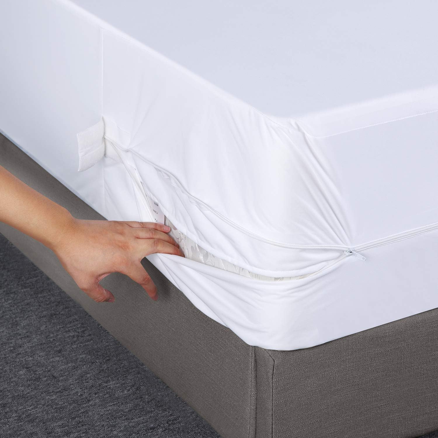 Ropa de cama con cremallera Funda de colchón Twin - 100% impermeable y protector de Funda de colchón a prueba de insectos