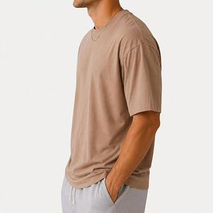 T-shirt Homme Coton Coupe Ample Col Rond Couleur Unie Coupe Slim Personnalisable Collection Été – Nouveauté Tendance - Product Image 2