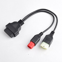 Cable de Extensión OBDII de 16 Pines para Motocicleta, de Uno a Dos Conectores, a Conector de Diagnóstico de 4 Pines + 6 Pines