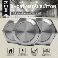 Interrupteur à bouton-poussoir anti-vandalisme pour ascenseur, étanche IP67, métal, momentané, 22 mm, SPST, 36 volts, avec connexion par connecteur