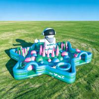 Parcours d'obstacles gonflable en PVC écologique pour enfants et adultes - Grande capacité, jeu de défi pour aire de jeux