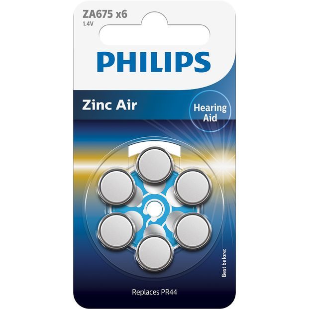 Super Power Hearing Aid Zinc Air Batteries ZA675 1.4V Philips Minicells Dry Button Battery