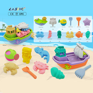 مجموعة ألعاب شاطئ للأطفال على شكل قارب من لاسيف تويز، تشمل مجرفة ودلو وقوالب للأطفال الصغار للعب بالرمل والماء في الهواء الطلق - Product Image 2