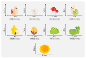 3D résine fleur champignon miel escargots abeilles coccinelles animaux figurines poupée enfants jardinage Miniature jouet éducatif fée maison ensemble - Product Image 2