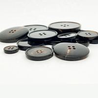 Kustom hitam & coklat 15mm 20mm kancing klakson Blazer asli alami untuk setelan