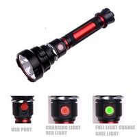 Nouvelle lampe torche LED T40 super lumineuse de 3000 lumens, résistante à l'eau, rechargeable par USB