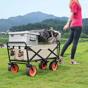 Garden <strong>Folding</strong> Carry <strong>Trolley</strong> Foldable Utility Heavy Duty Camping Beach Cart Collapsible Kids Outdoor Stroller Wagon FW80 - Product Image 1