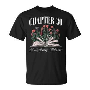 Camiseta con diseño de hito literario del capítulo 30, regalo para amantes de los libros, talla para adultos - Product Image 1
