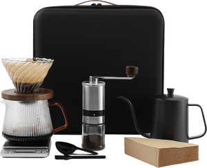Ensemble cadeau de café portable pour le camping et les voyages, en acier inoxydable, avec moulin à café manuel, écologique - Product Image 1