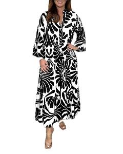 Vestiti donna più venduti grandi taglie larghe abiti da sera da donna di media lunghezza stampati <span class=keywords><strong>abbigliamento</strong></span> <span class=keywords><strong>casual</strong></span> largo - Product Image 1