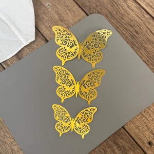 MOYI - Decoraciones de Pastel con Mariposas 3D Brillantes, 12 Piezas/Juego, Decoración Floral Dorada para <span class=keywords><strong>San</strong></span> Valentín, Bodas y Aniversarios - Product Image 5
