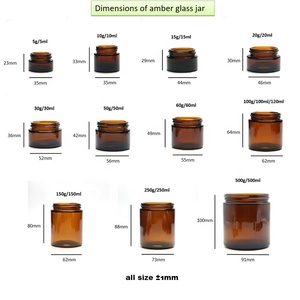 1oz 2oz 4oz Wadah Krim Kaca Amber Berbentuk Lurus Dengan Tutup Sekrup Logam Putih - Product Image 2