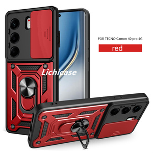 Lichicase Push Window Phone Cover para Tecno Camon 40 Premier 5G Rotate Ring Stand Car Magnetic Case - Product Image 3