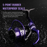 Carrete de Pesca Impermeable con Sistema de Lanzamiento Lento, Carrete de Pesca con Señuelos 6+1BB, Arrastre Máximo de 10 kg, Relación de Engranajes 5.2:1, Bajo MOQ, Marca Privada
